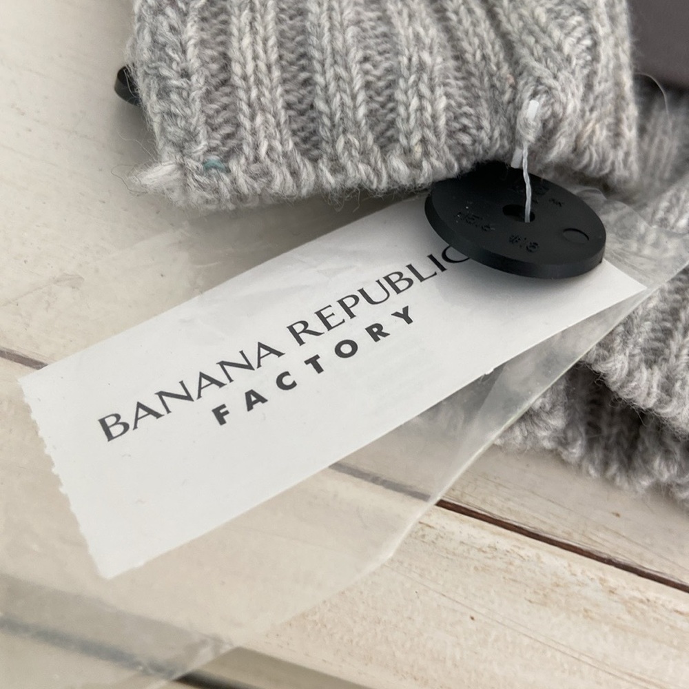 New With Tags Womens Banana Republic Grey Leather Driving Gloves For Winter - Picture 6 of 10